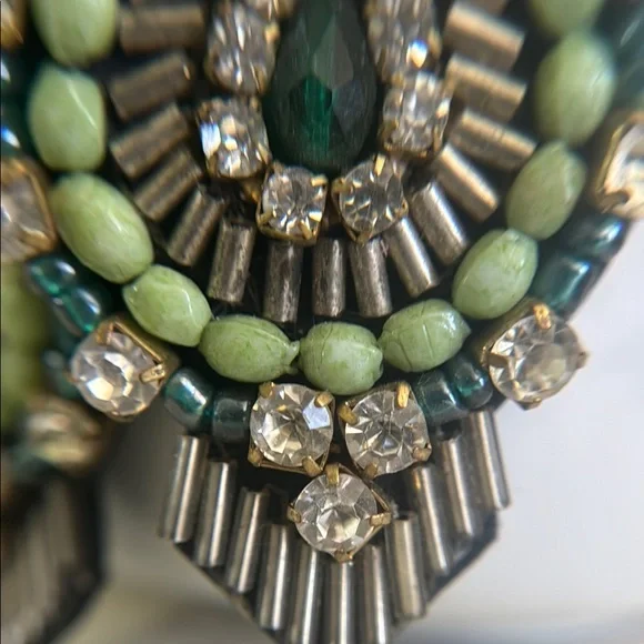 Anthropologie Elegant Turquoise and Green Statement Earrings - Picture 4 of 13